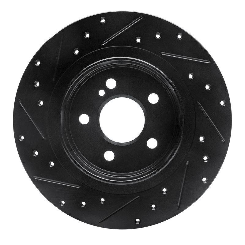 Mercedes-Benz C300 Brake Rotor (1) - Rear Right - R1 Concepts - Drilled & Slotted - Black - `08-`15